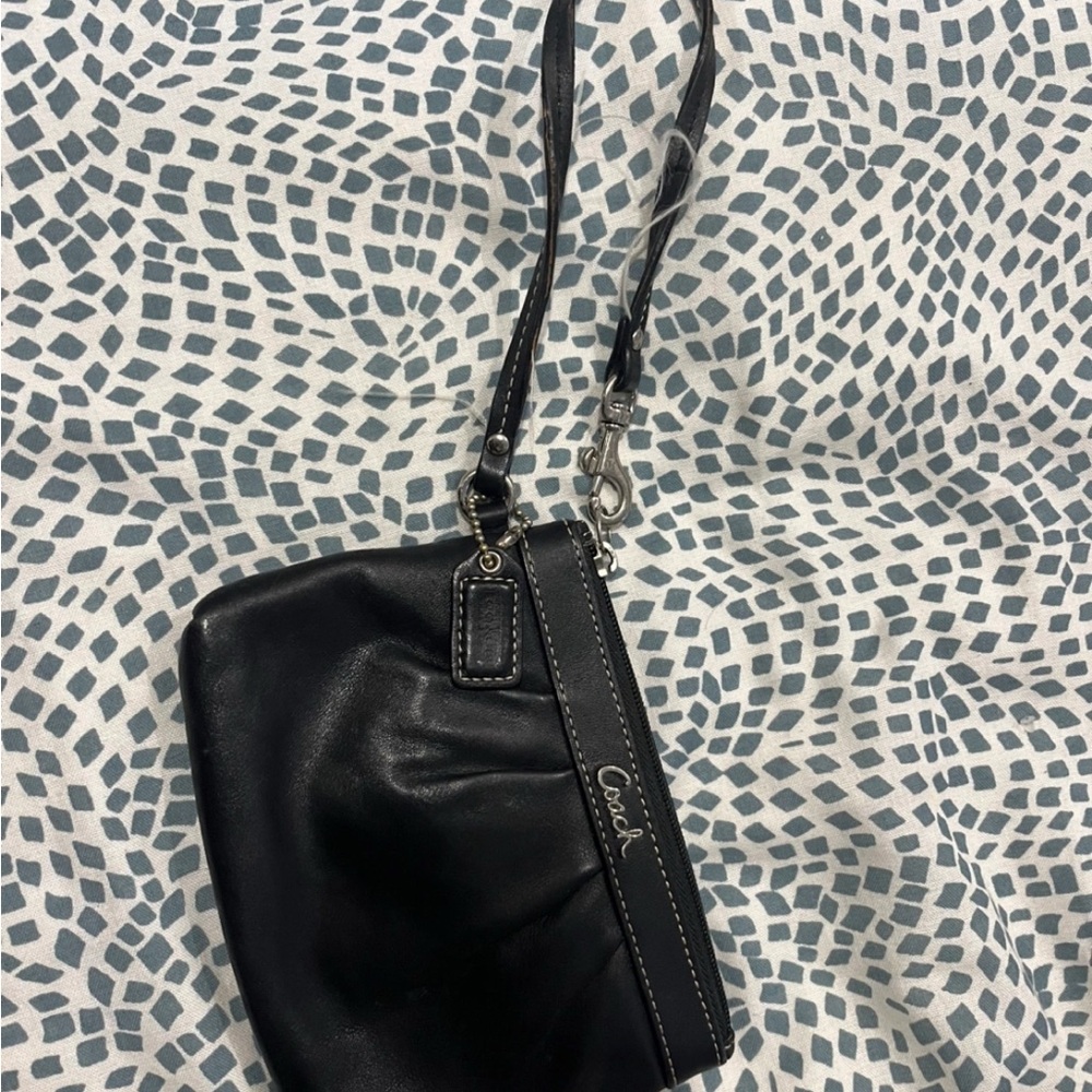 Coach Elegant Black Leather Wristlet
